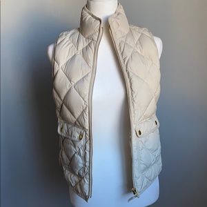 NWT J. Crew Cream Quilted Puffer Vest PXS XSP